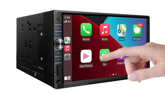 Dasaita 7-дюймовый двойной DIN, совместимый с Apple Carplay и Android Auto 7-дюймовый сенсорный экран IPS Am FM RDS с Bluetooth и автомобильной аудиосистемой